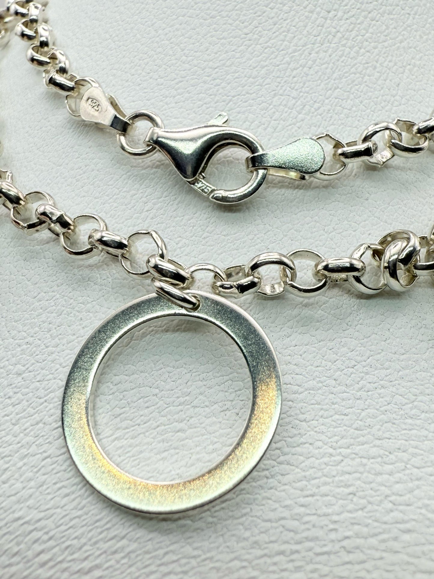 925 Sterling Silver 40cm Disc Necklace