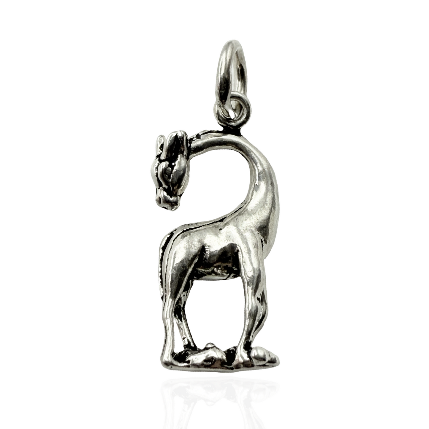 925 Sterling Silver Curved Neck Giraffe Charm