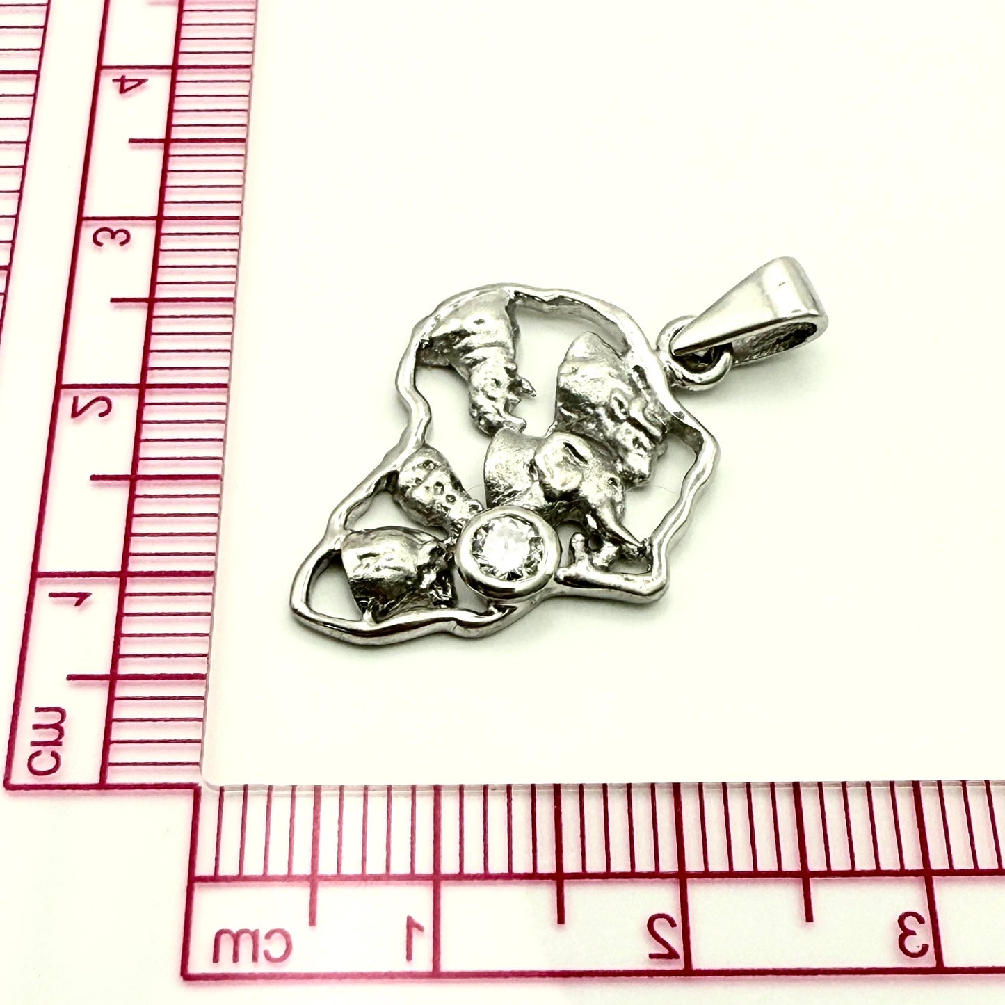 925 Sterling Silver Big Five African Map with Natural Gemstone Pendant