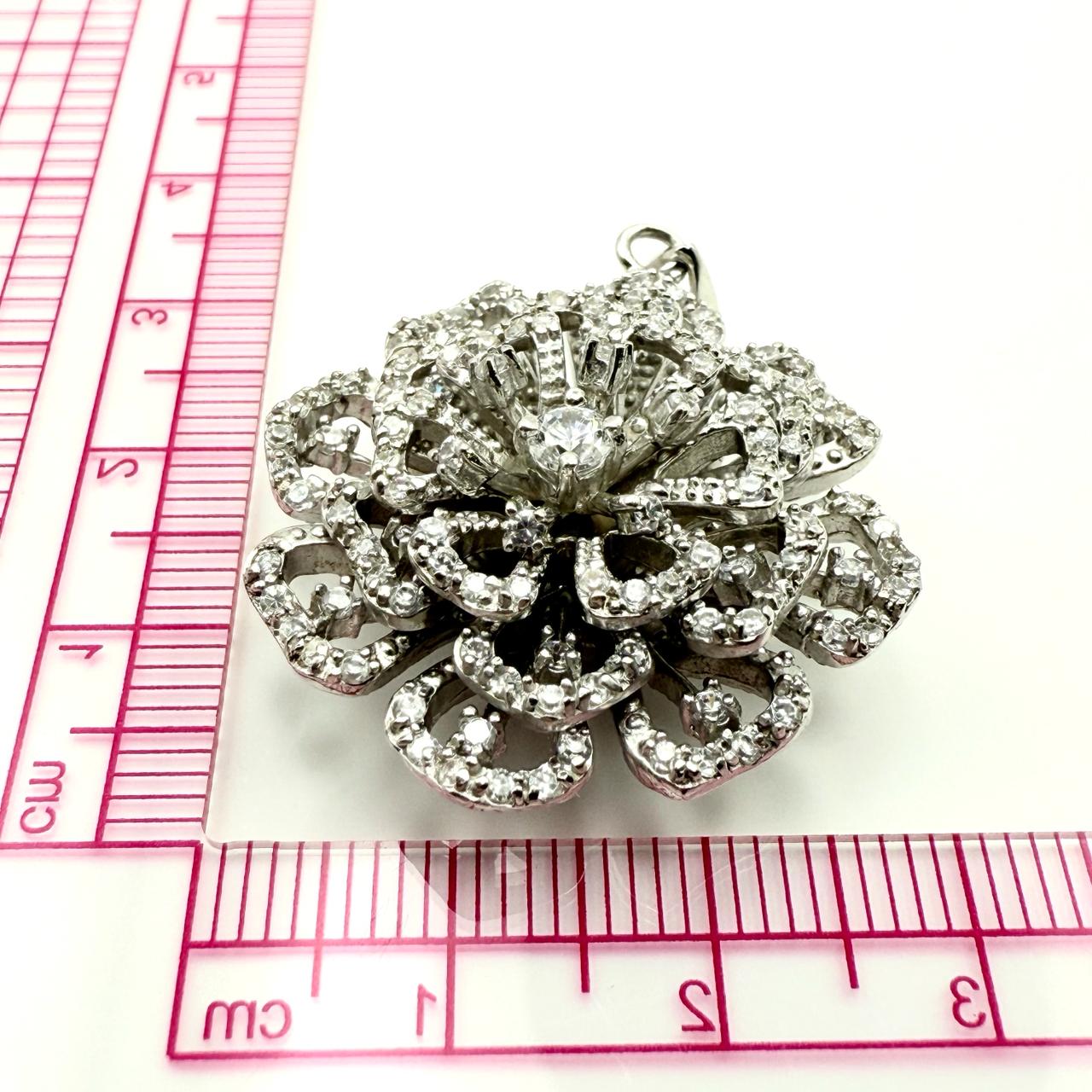 925 Sterling Silver Floral Filigree Pendant