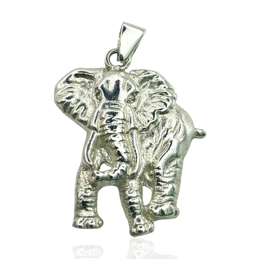 925 Sterling Silver Flat Elephant Pendant