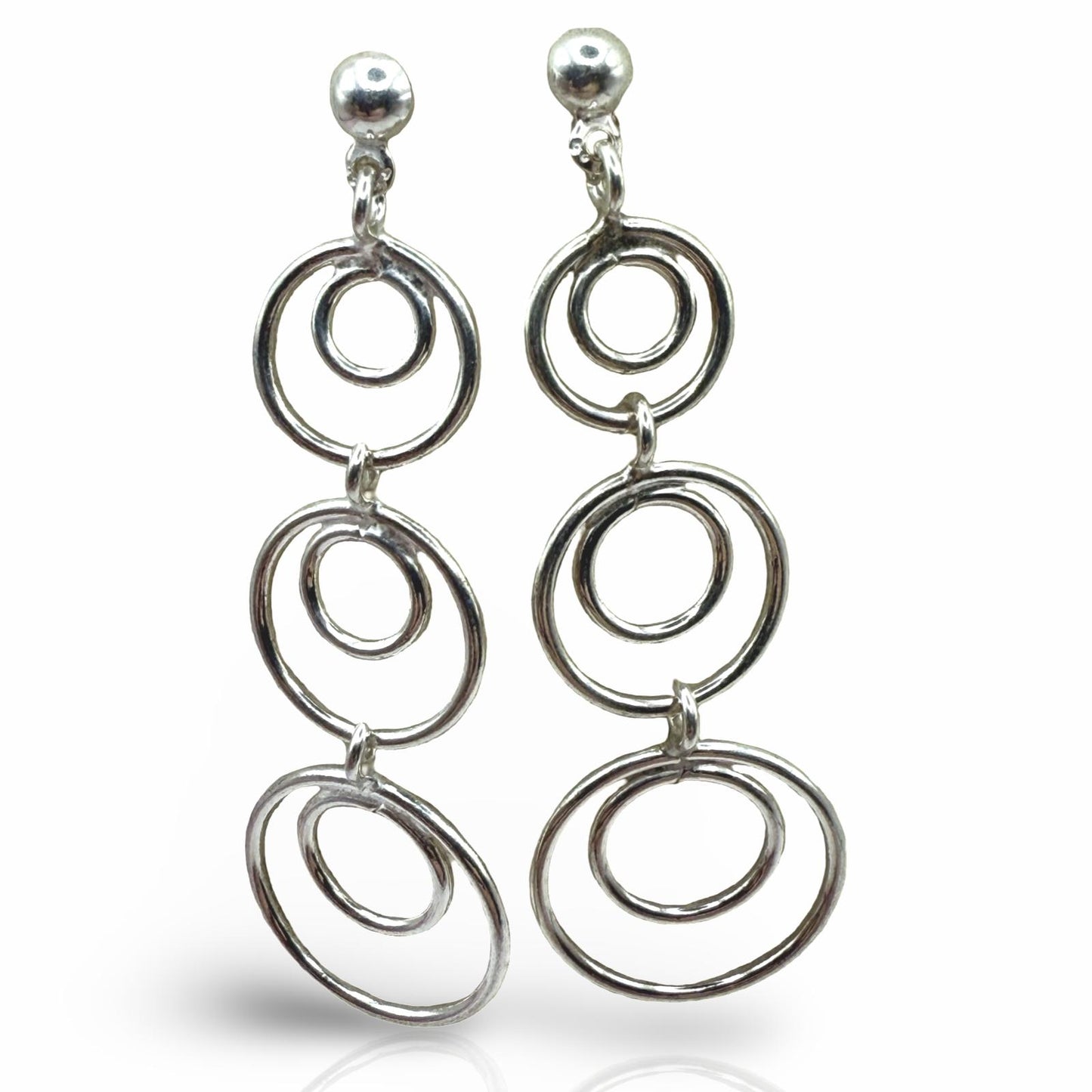 925 Sterling Silver Oval Sunburst Cluster Earrings