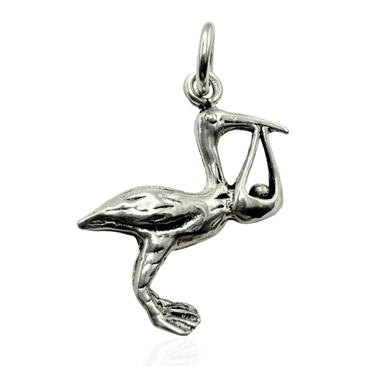 925 Sterling Silver Stork Charm