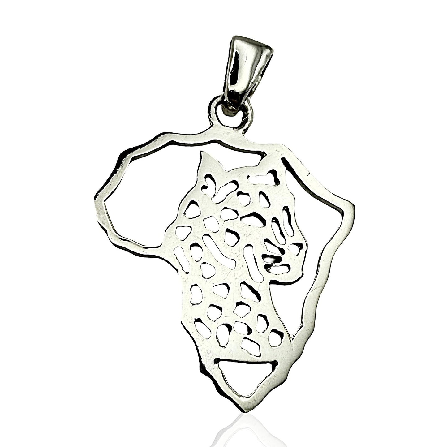 925 Sterling Silver Africa Leopard Pendant