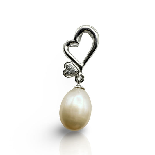 925 Sterling Silver Full Teardrop Pearl Pendant