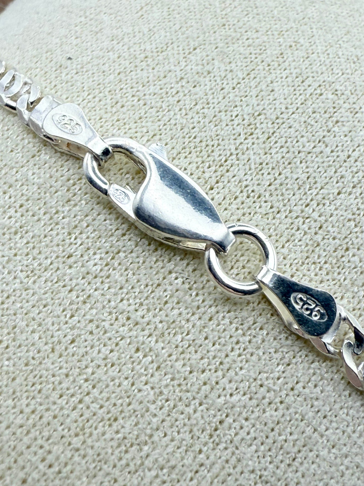 925 Sterling Silver Figaro Link 18cm Chain Bracelet