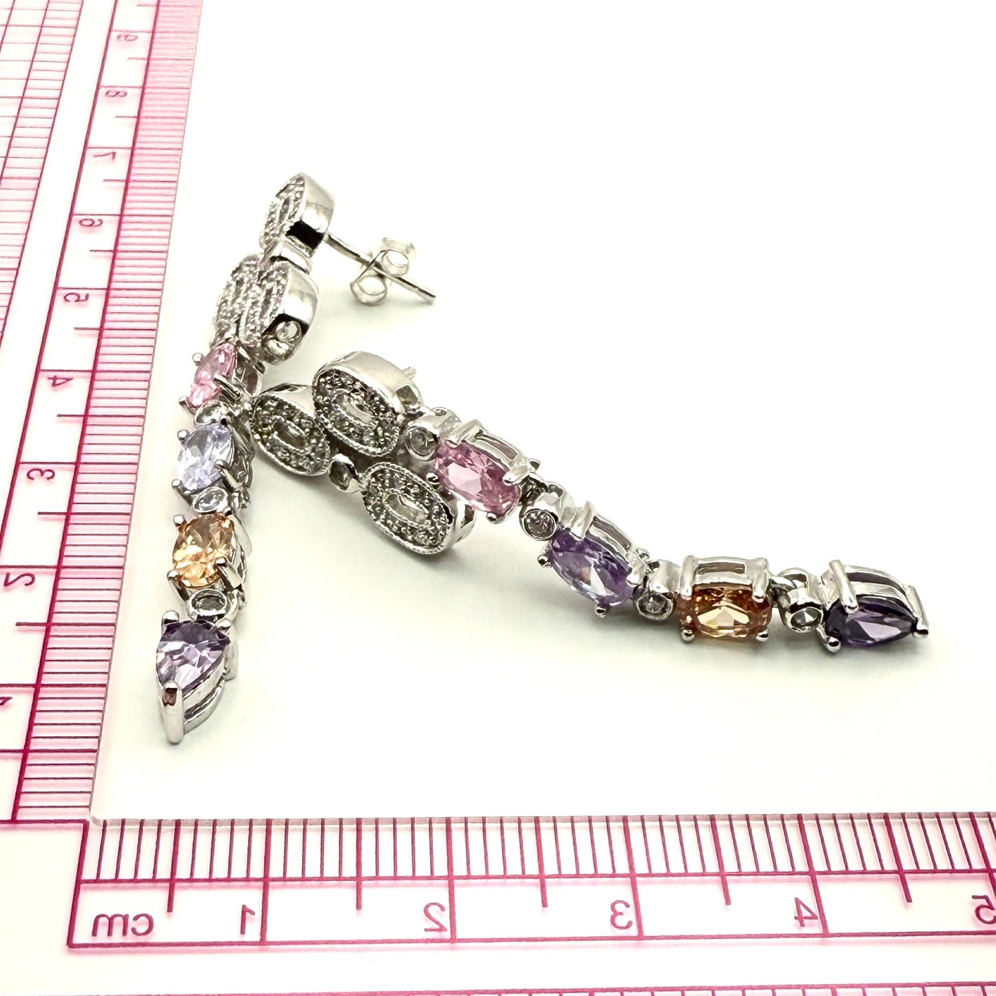 925 Sterling Silver Semi-precious Chain Earring