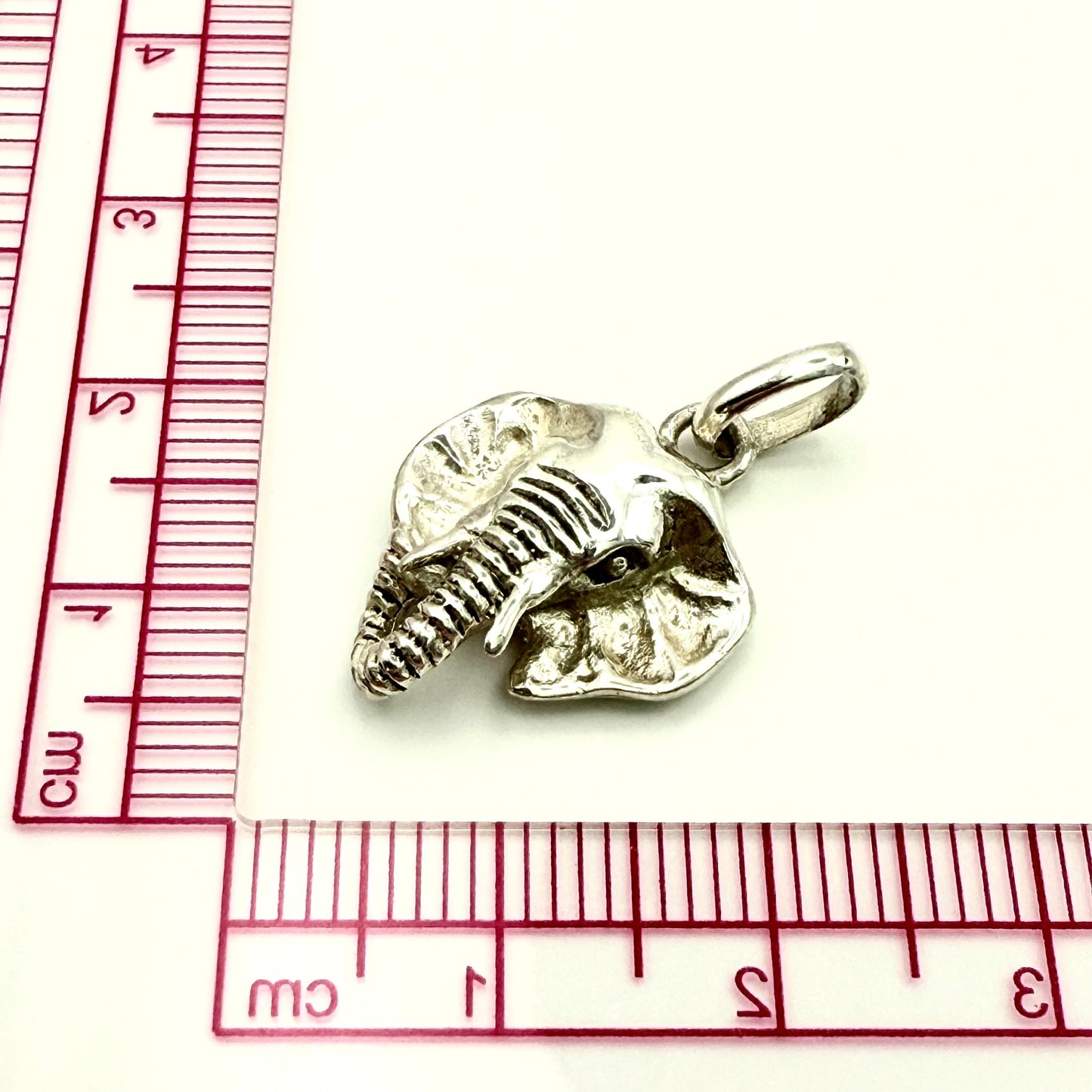 925 Sterling Silver Elephant Face Pendant
