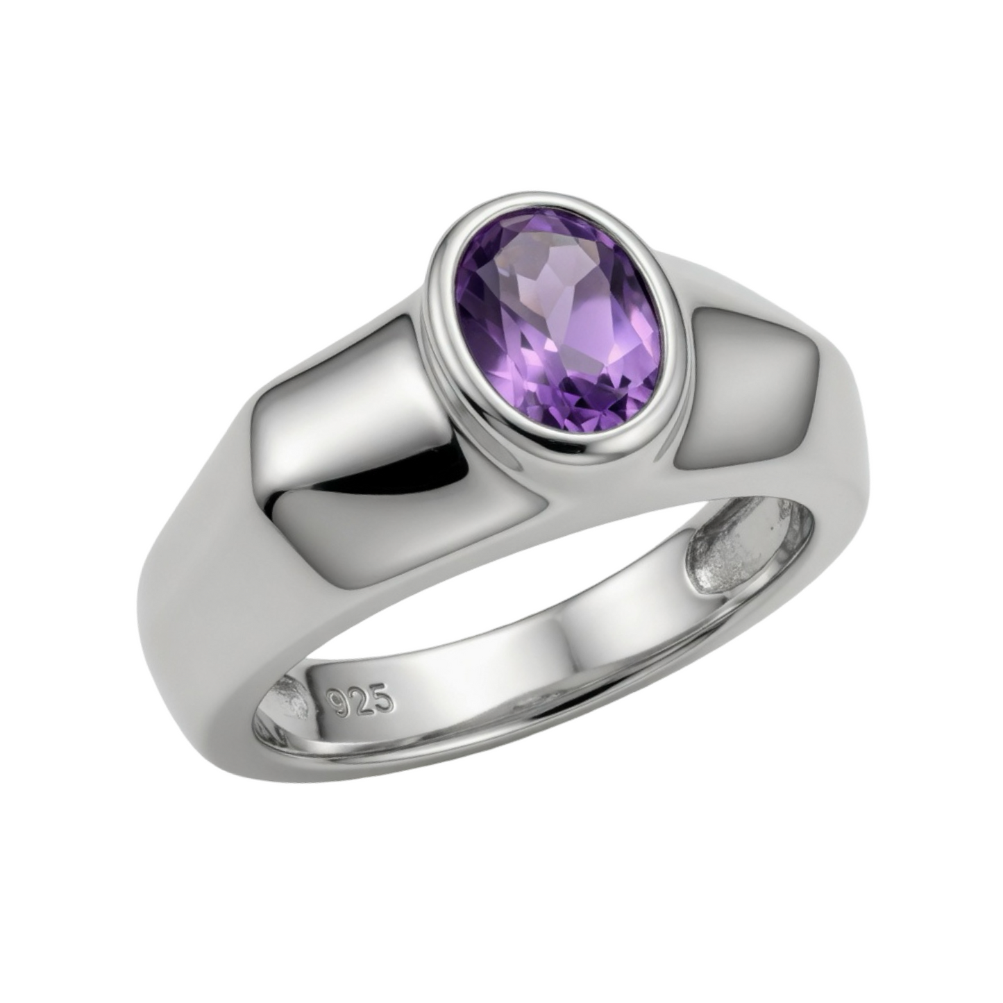 Twilight Horizon Amethyst Handmade Ring Sterling Silver 925
