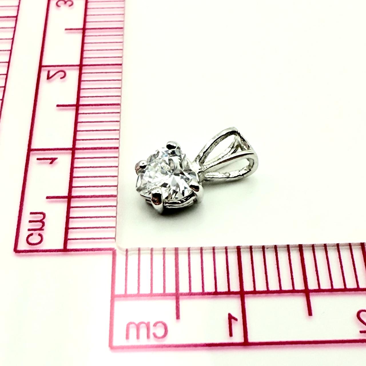 925 Sterling Silver Heart Solitaire C/Z Pendant