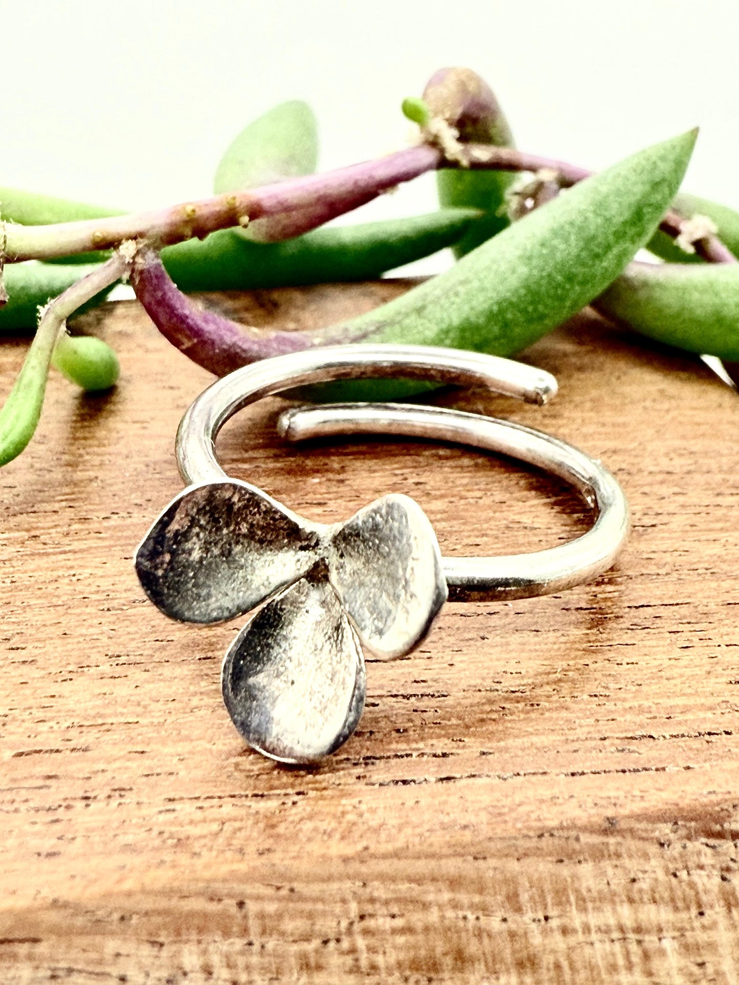 Small Leave Spekboom Adjustable Ring Sterling Silver 925