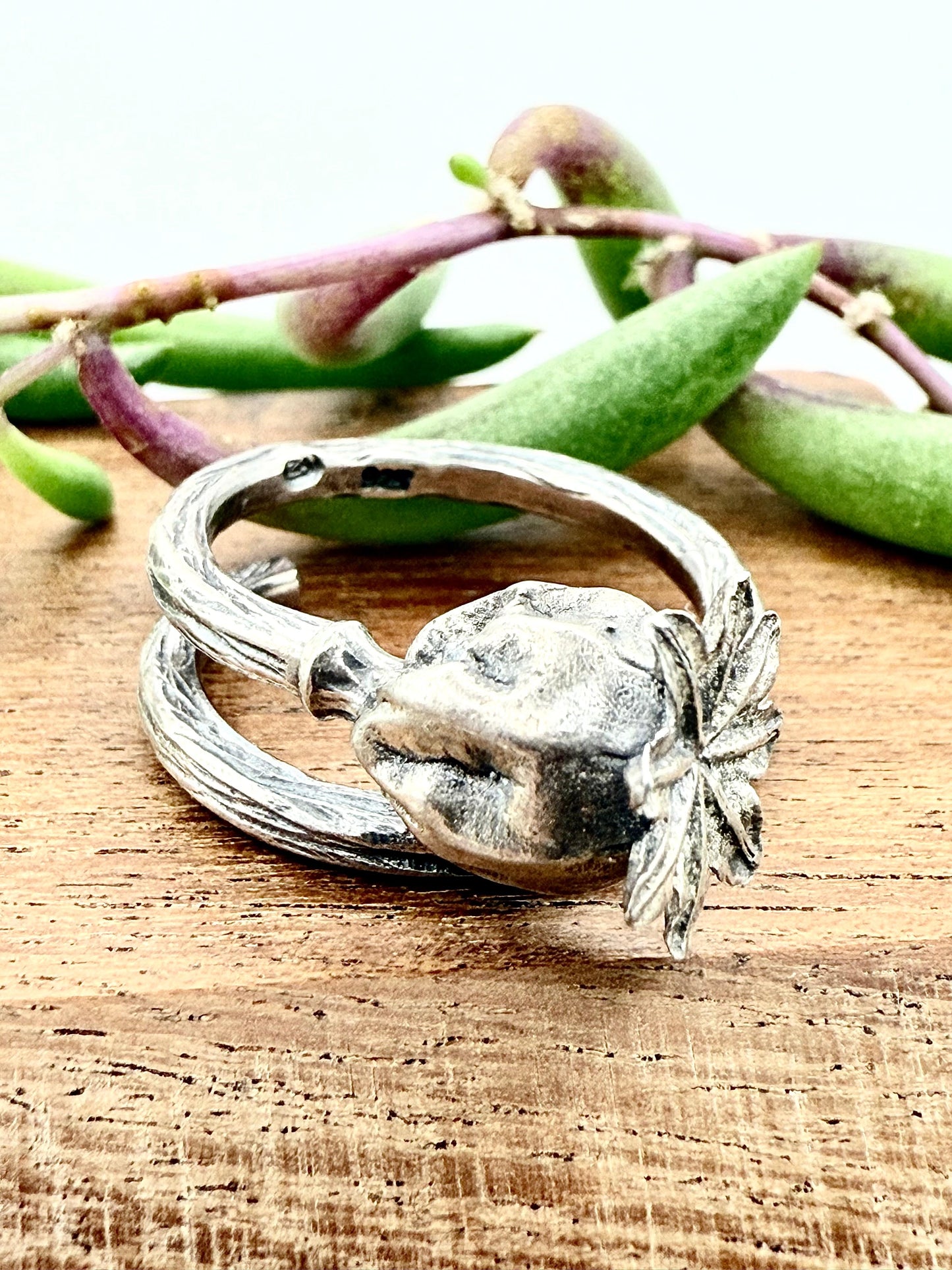 Adjustable Poppy Ring Sterling Silver 925