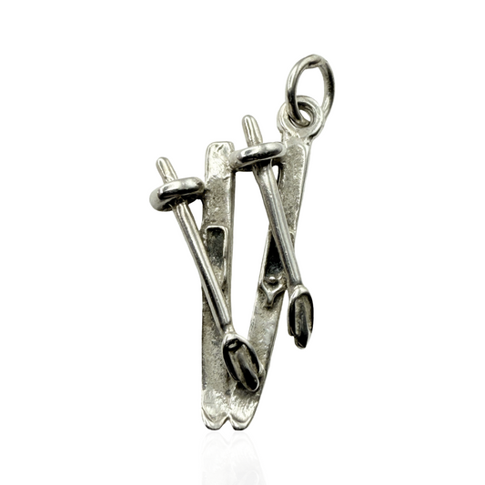 925 Sterling Silver Ski's Charm