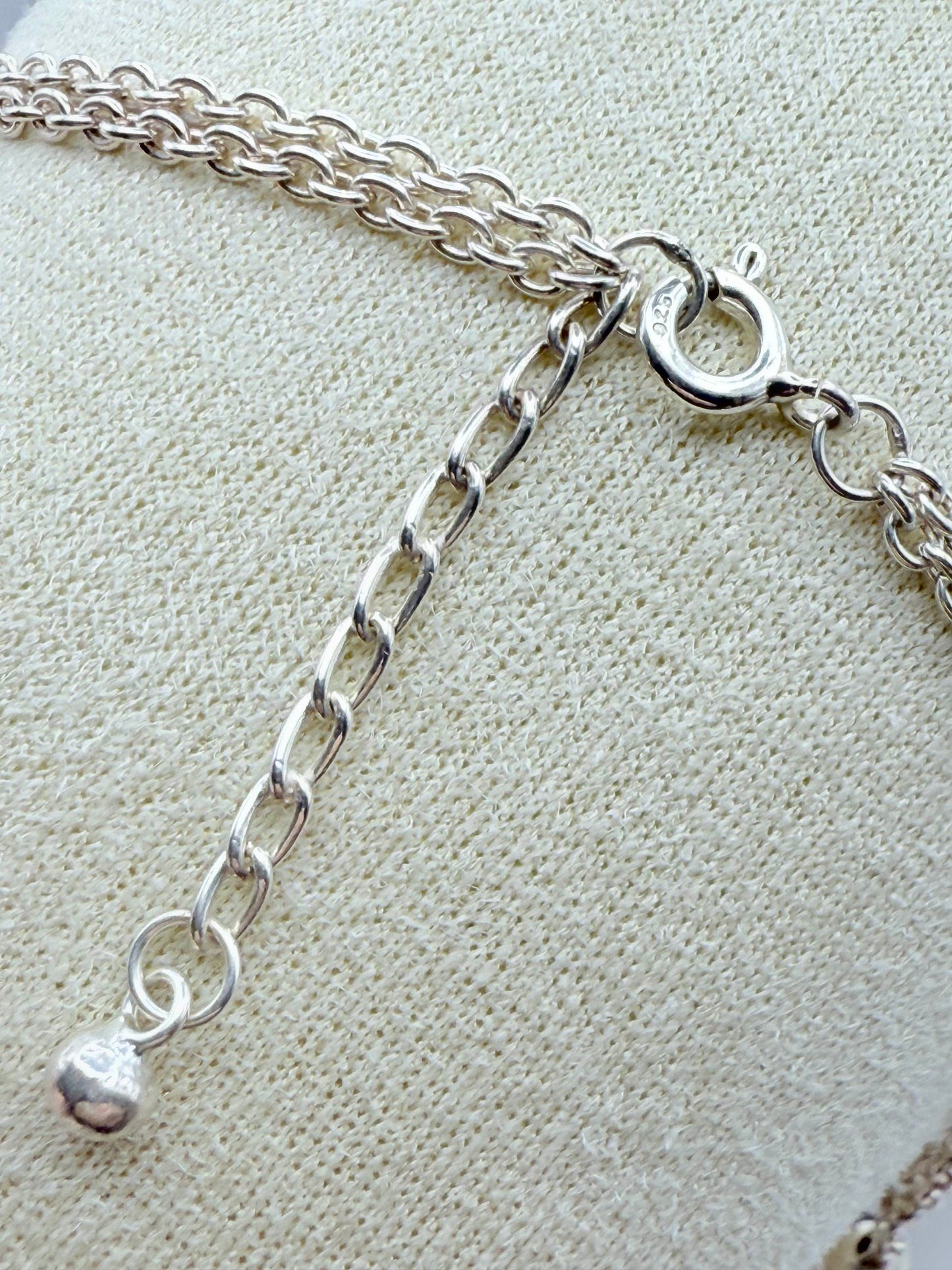 925 Sterling Silver Ball and Star 24cm Anklet