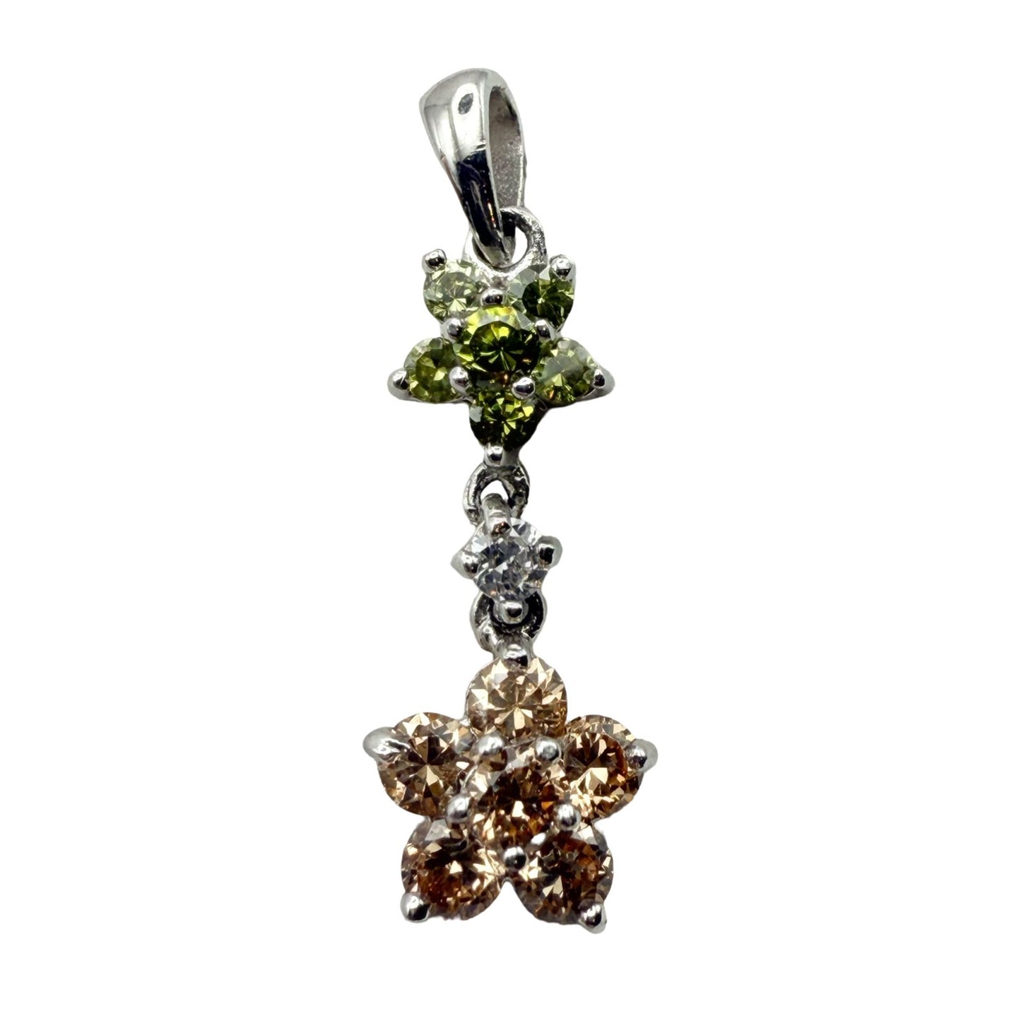 925 Sterling Silver Deco-Style Tiered Pendant