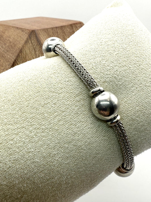 925 Sterling Silver 17.5cm Tulang Naga Bracelet