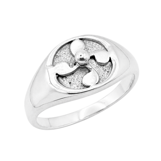 925 Sterling Silver The Propeller Signet Ring