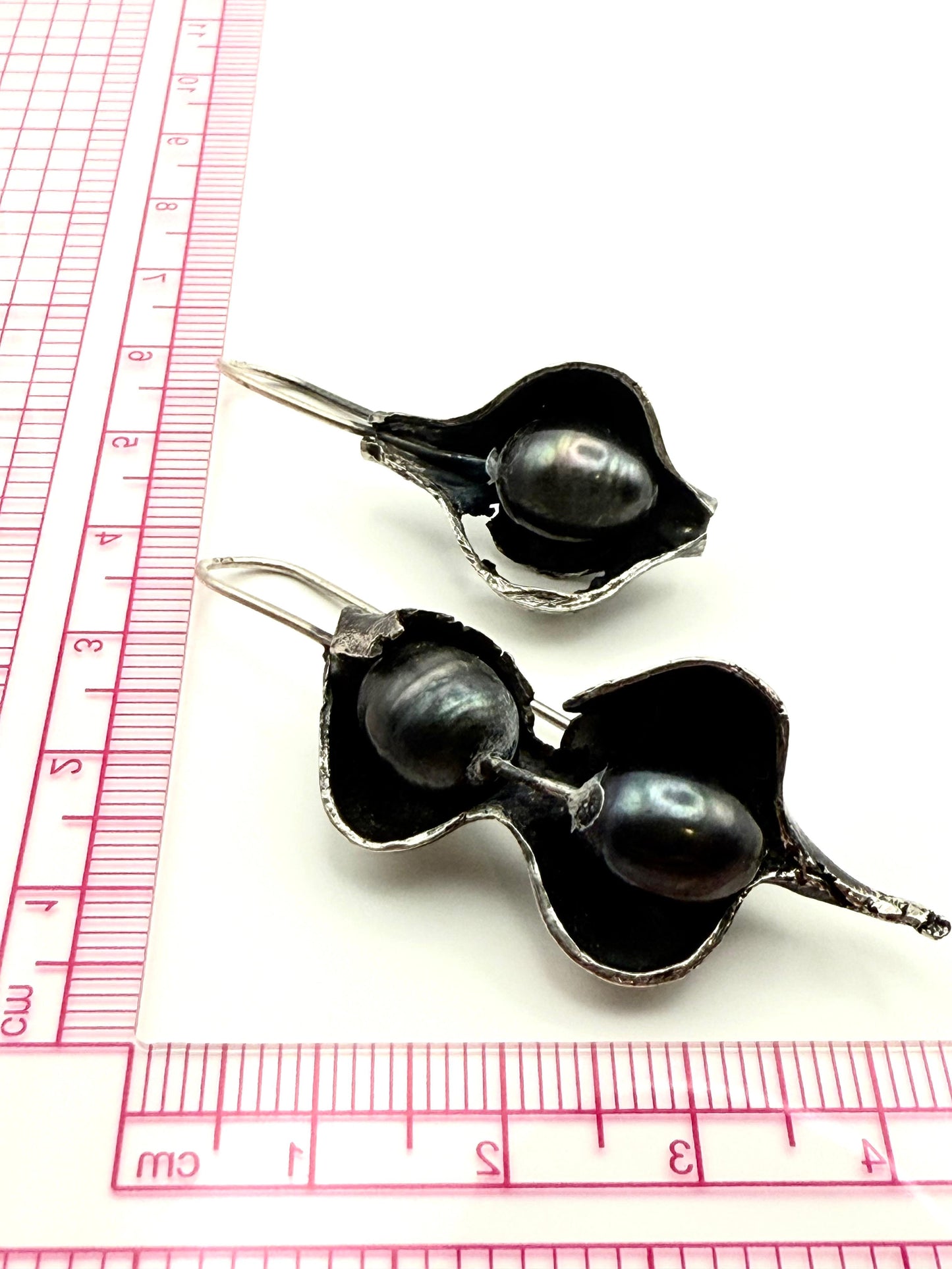 Lucky Bean with Pearl Earrings Sterling Silver 925