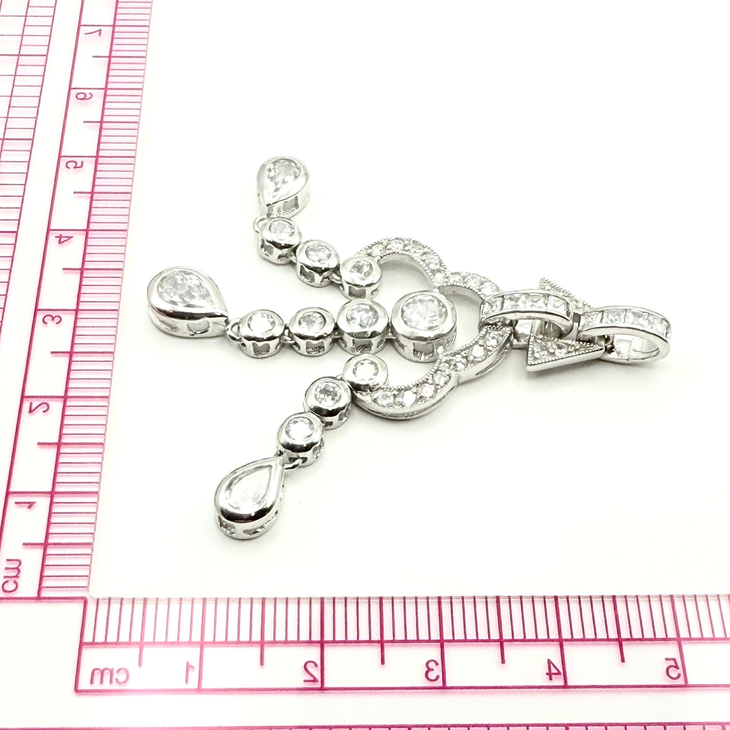 925 Sterling Silver C/Z Rain Drops Pendant