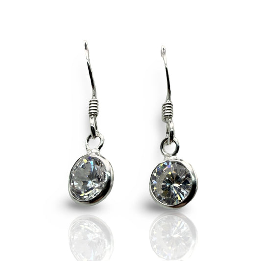 925 Sterling Silver C/Z Gem Earring