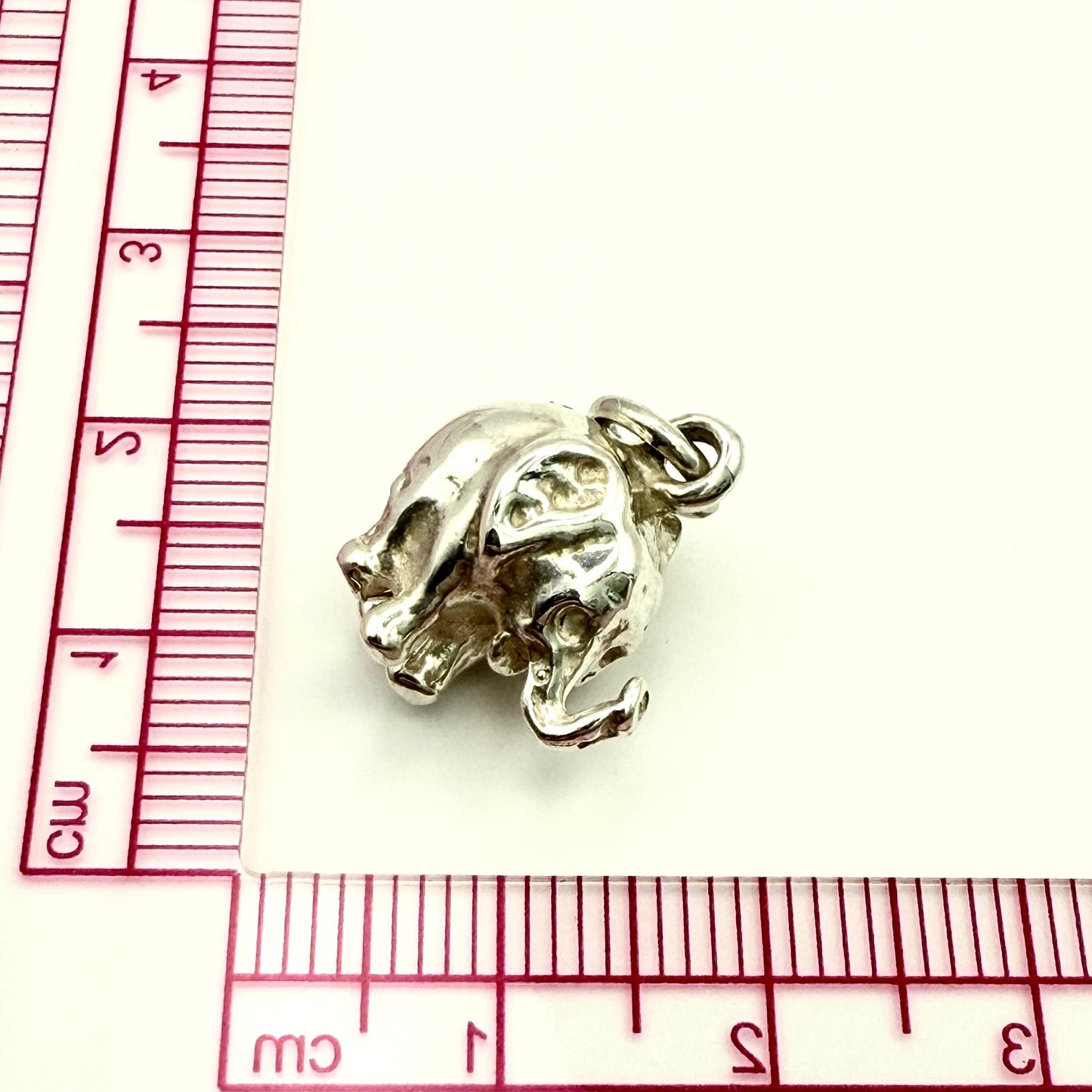 925 Sterling Silver Solid Round Baby Elephant Pendant