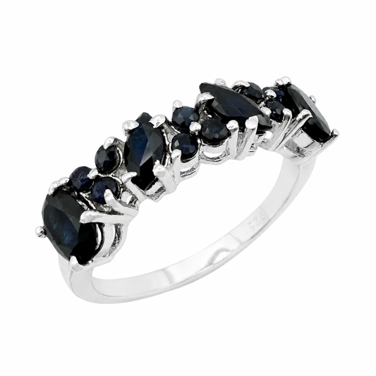 The Midnight Ivy Natural Sapphire Band
