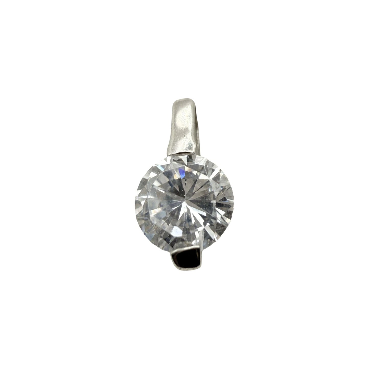 925 Sterling Silver Floating Solitaire C/Z Pendant