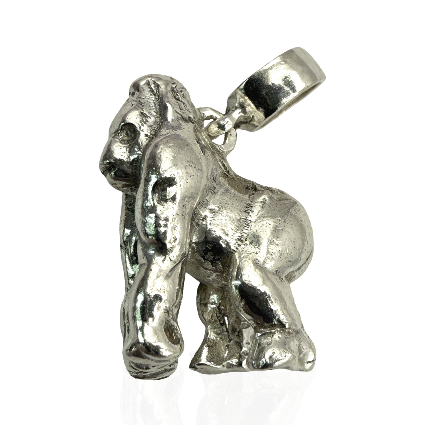 Solid Gorilla Pendant Sterling Silver 925