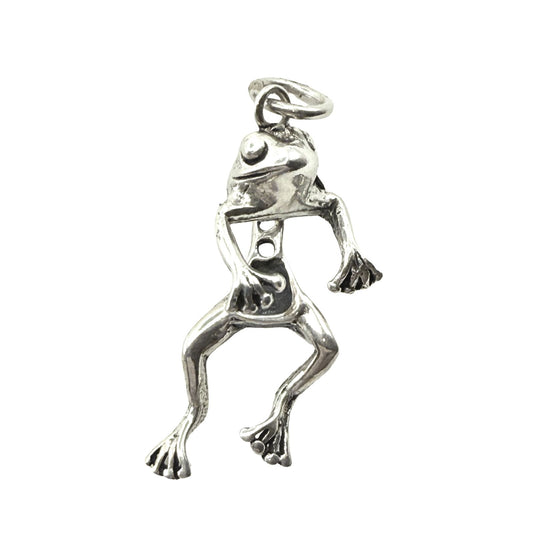 925 Sterling Silver Movable Frog Charm