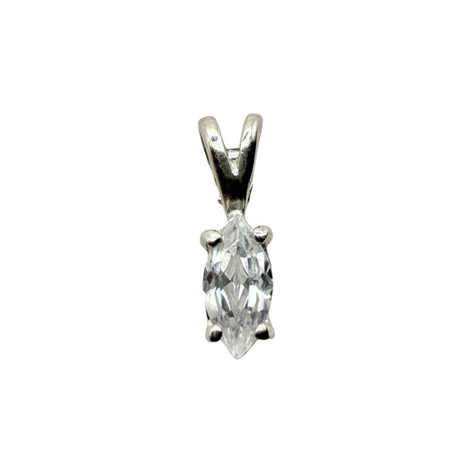 925 Sterling Silver Small C/Z Oval Cut Pendant