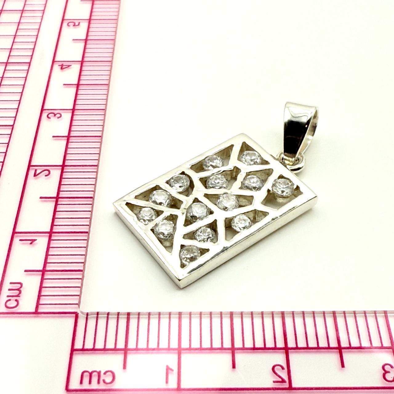 925 Sterling Silver Abstract Mosaic Pendant