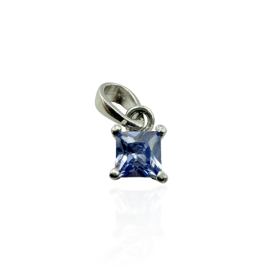 925 Sterling Silver Geometric Blue-Violet Drop Pendant