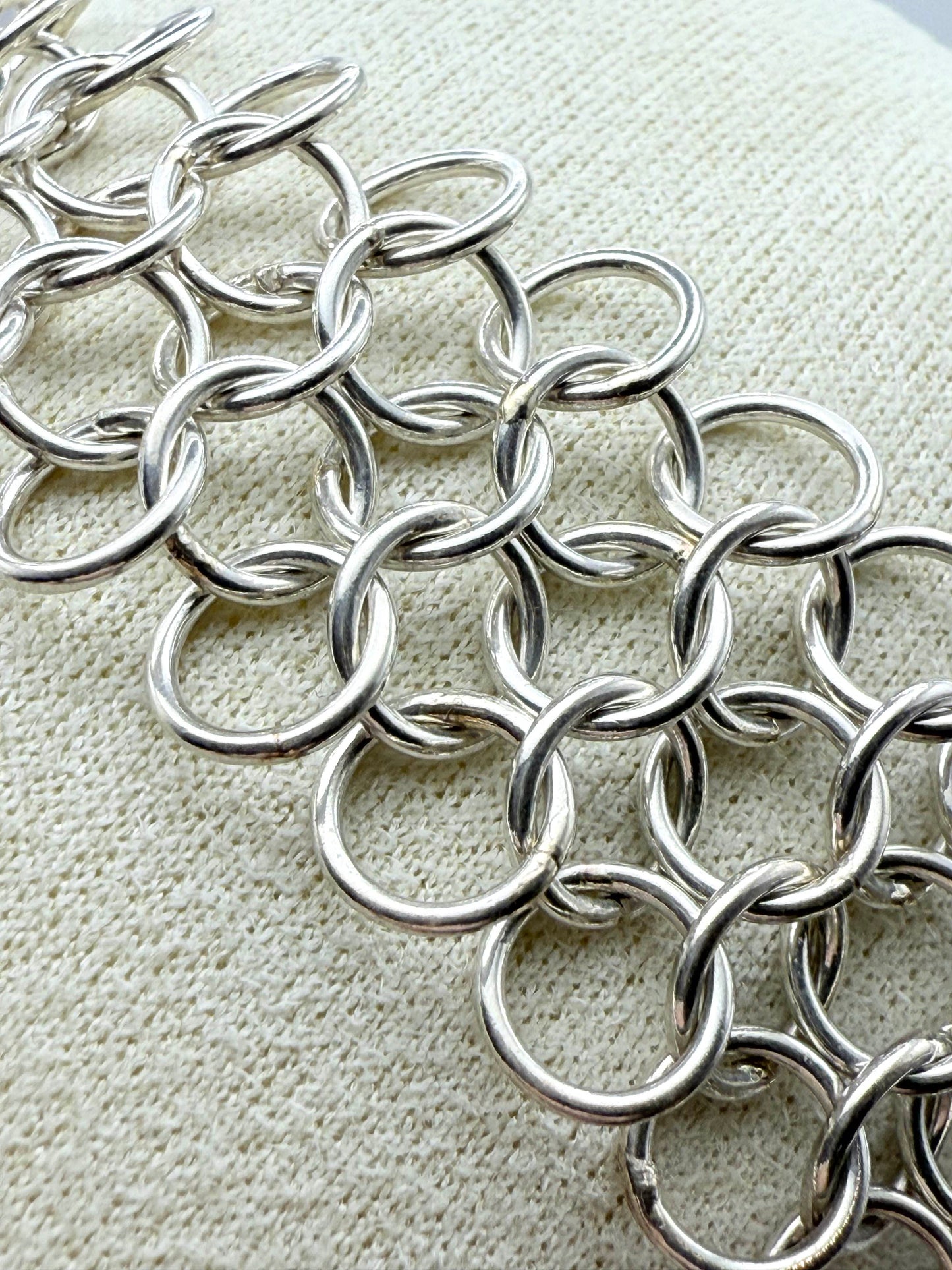 Sterling Silver 925 European 4-in-1 19.5cm Chainmaille Bracelet