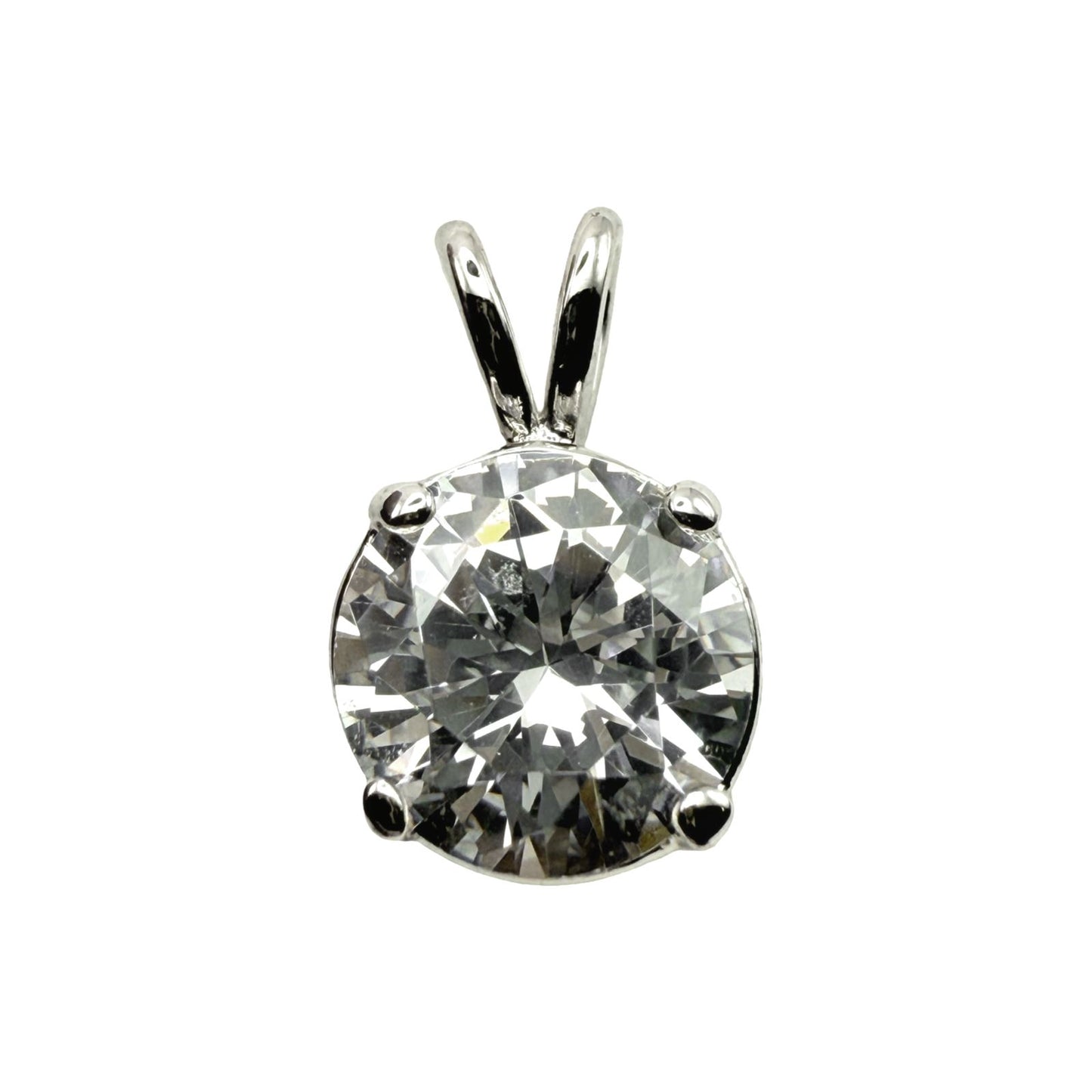 925 Sterling Silver Round Brilliant Solitaire C/Z Pendant
