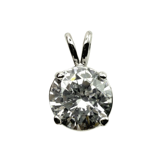 925 Sterling Silver Round Brilliant Solitaire C/Z Pendant