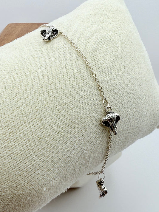 925 Sterling Silver Elephant 20cm Charm Bracelet