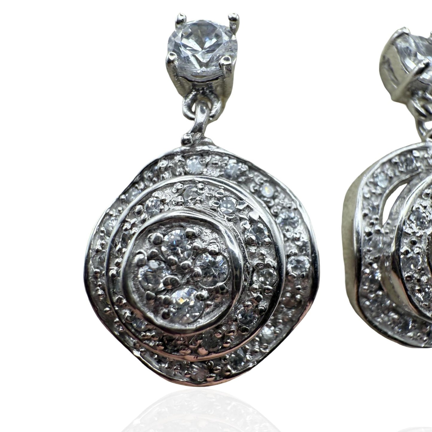 925 Sterling Silver Pavé Dome Earrings