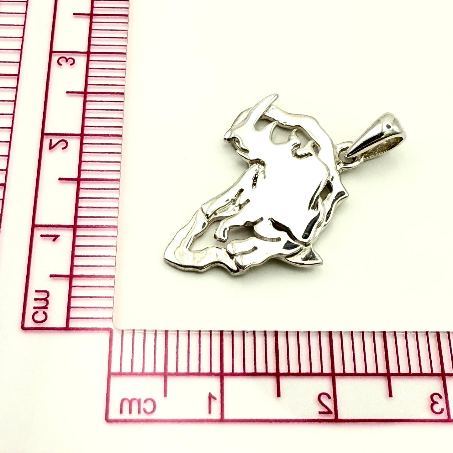 925 Sterling Silver Rhino Africa Pendant