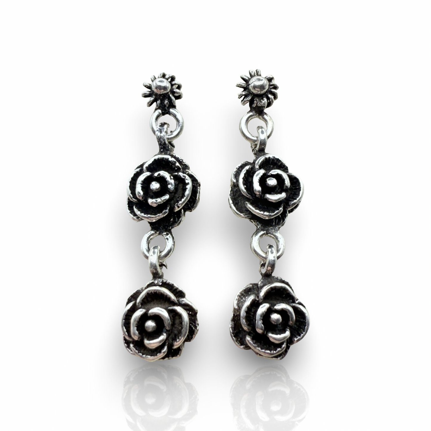 925 Sterling Silver Rose Bud Earrings