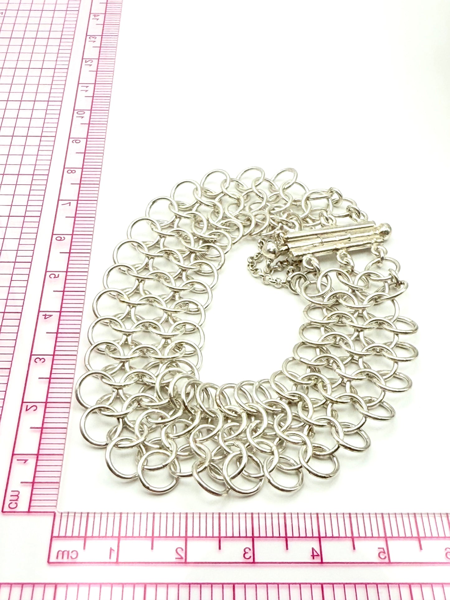Sterling Silver 925 European 4-in-1 19.5cm Chainmaille Bracelet