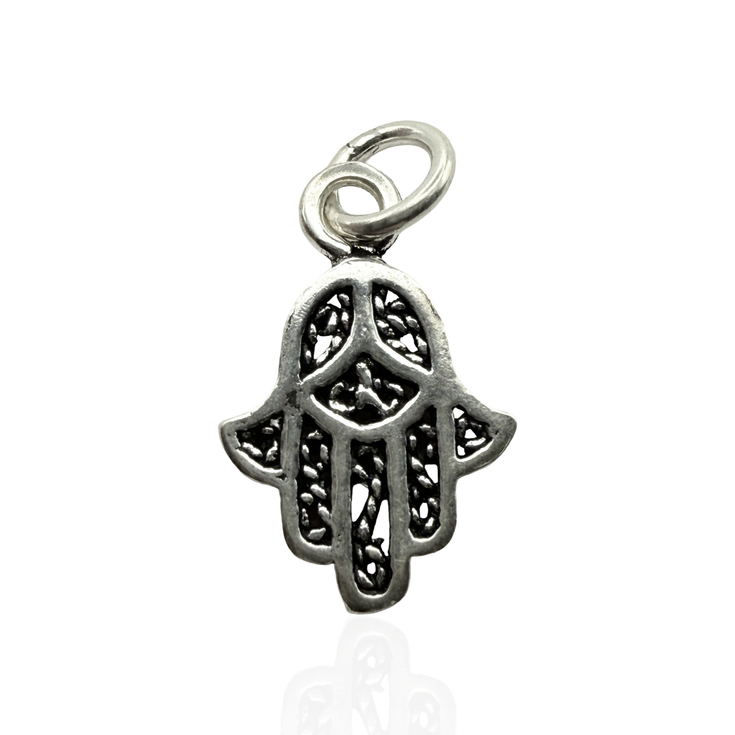 925 Sterling Silver Small Filigree Hamsa Charm