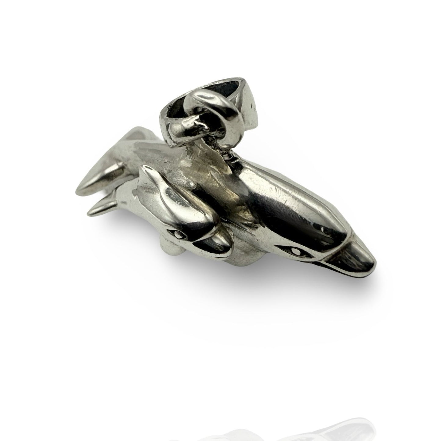 925 Sterling Silver Dolphin Pair Pendant