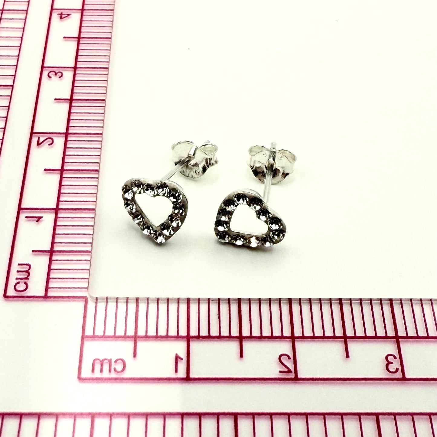 925 Sterling Silver Heart C/Z Earrings