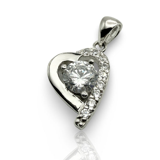 925 Sterling Silver C/Z heart Pendant
