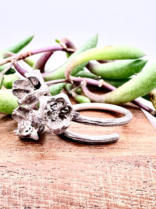 Eucalyptus Cluster Seed Adjustable Ring Sterling Silver 925
