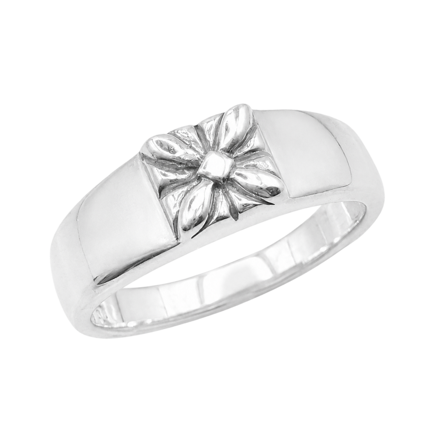 925 Sterling Silver Iron Rose Signet Ring