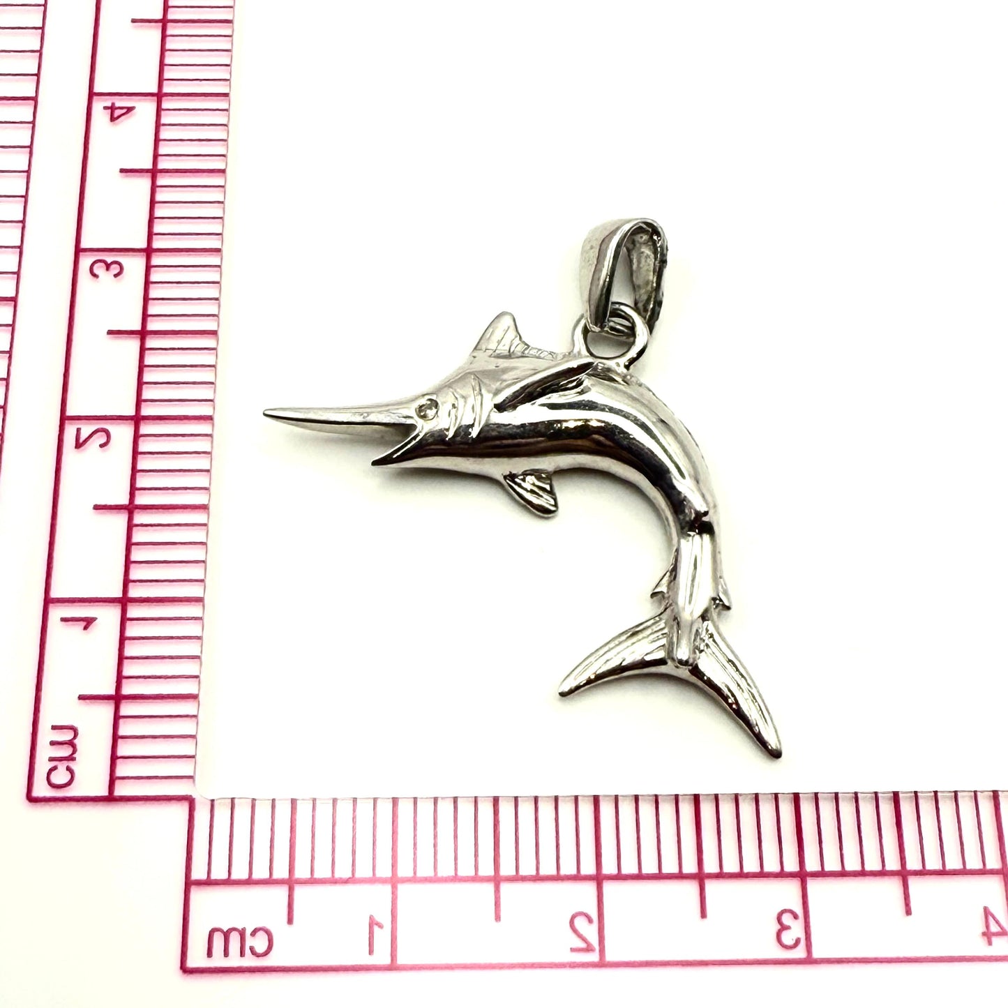 925 Sterling Silver Medium Swordfish Pendant