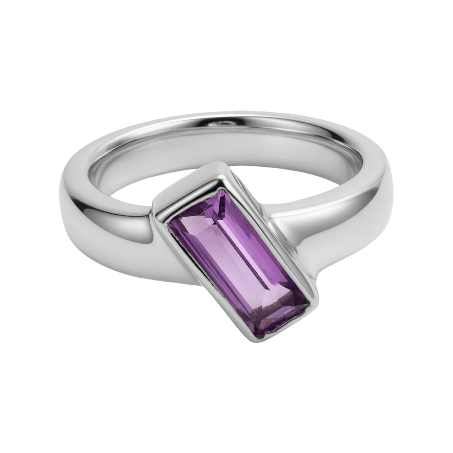 The Tilt Amethyst Handmade Ring Sterling Silver 925