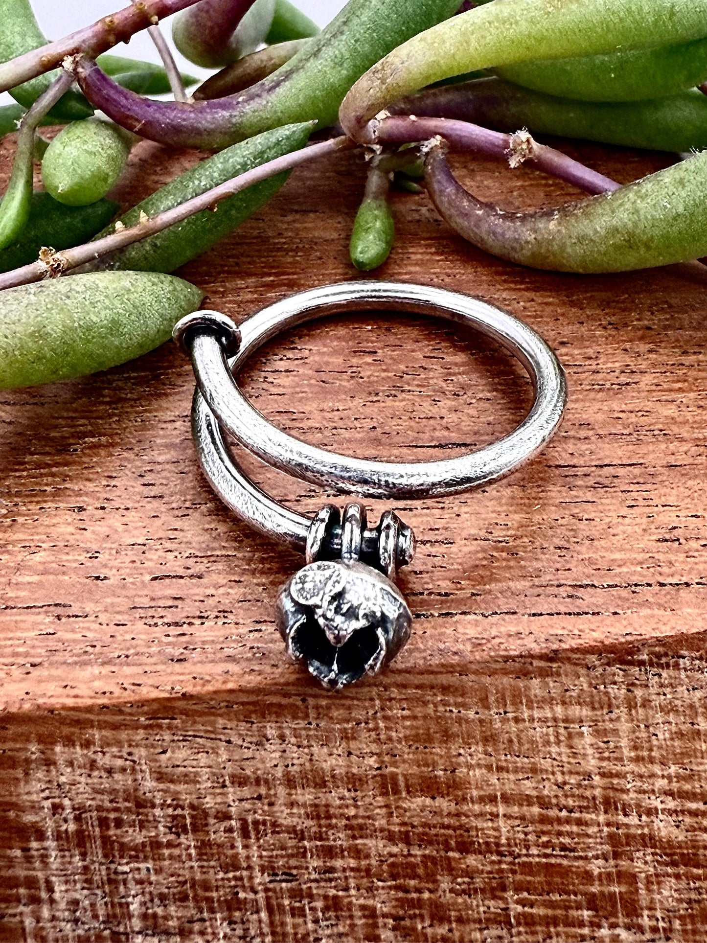 Eucalyptus Seed Adjustable Ring Sterling Silver 925