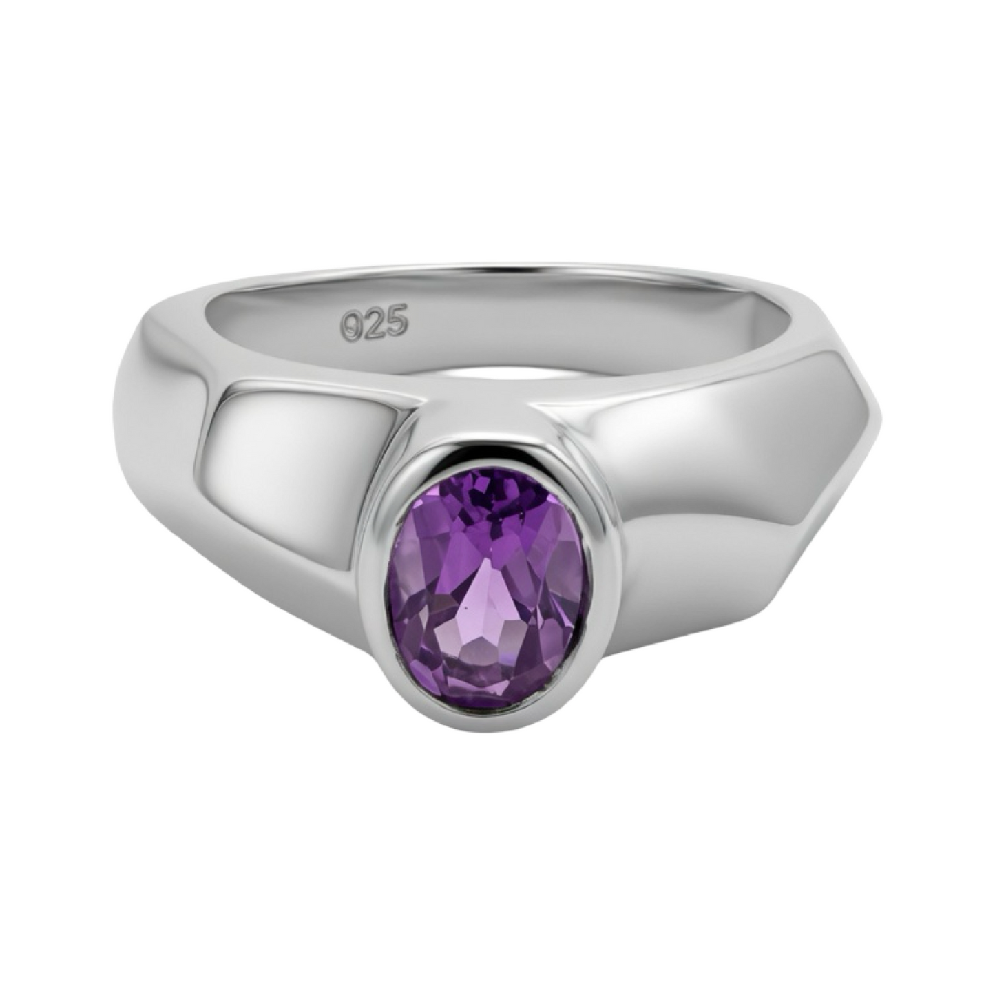 Twilight Horizon Amethyst Handmade Ring Sterling Silver 925
